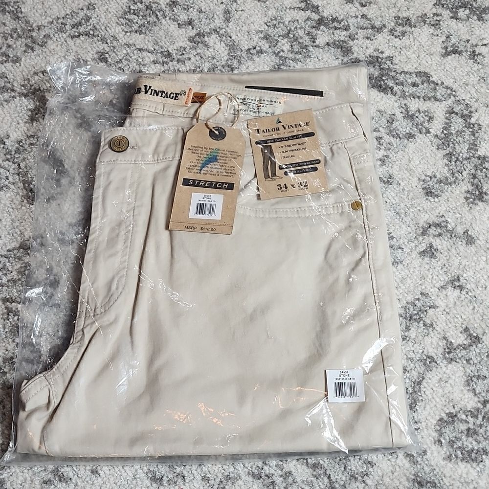 1041 NWT Taylor Vintage Stretch Slub Denim stone Size 34x32